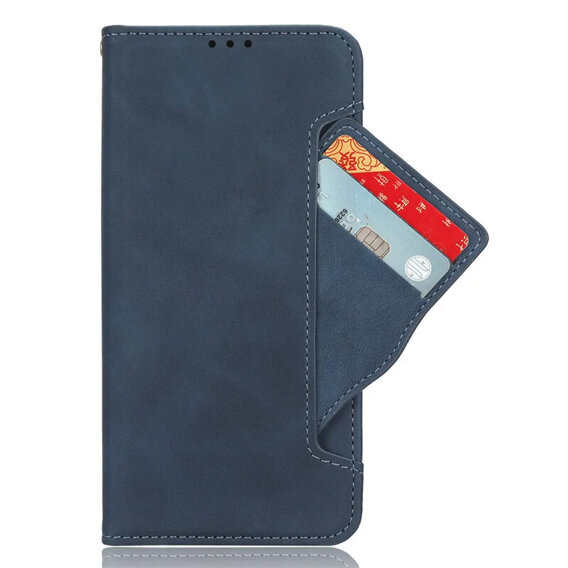 Калъф с капак за Motorola Moto G85, Card Slot, тъмносин