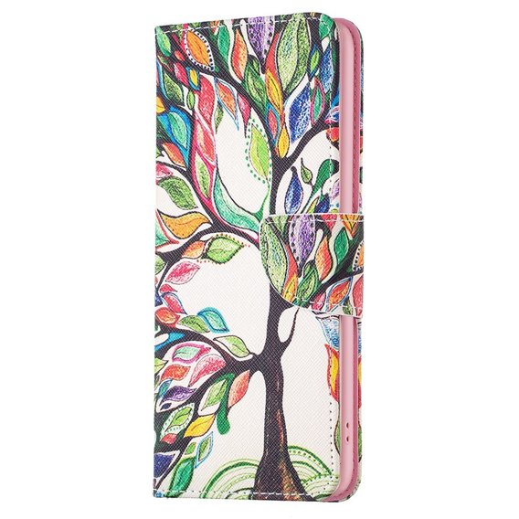 Калъф с капак за OPPO A57 / A57s, Wallet, tree of life, бял