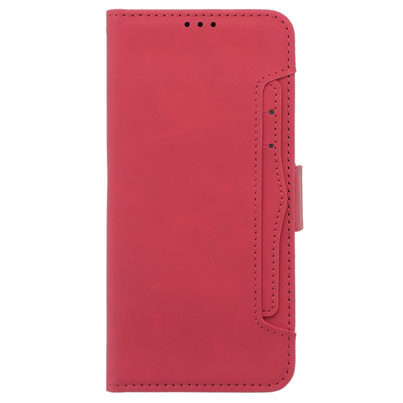 Калъф с капак за Oppo A38 4G / Oppo A18 4G, Card Slot, червен