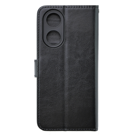 Калъф с капак за Oppo A38 4G / Oppo A18 4G, Crazy Horse Wallet, черен