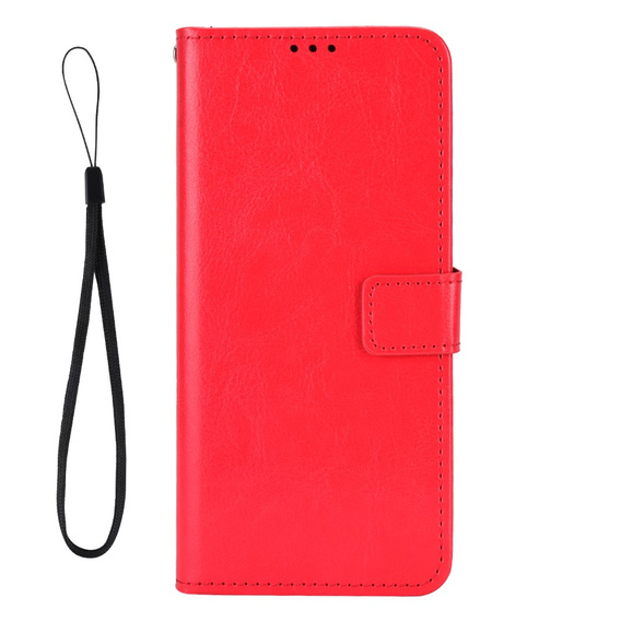 Калъф с капак за Oppo A40 / Oppo A40m, Crazy Horse Wallet, червен