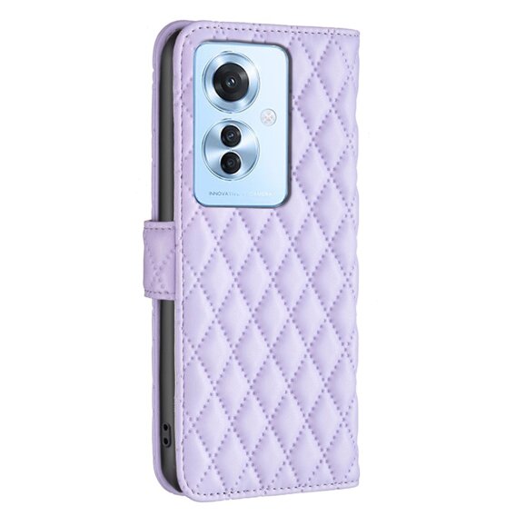 Калъф с капак за Oppo Reno 11F 5G, Wallet, BINFEN COLOR, лилав