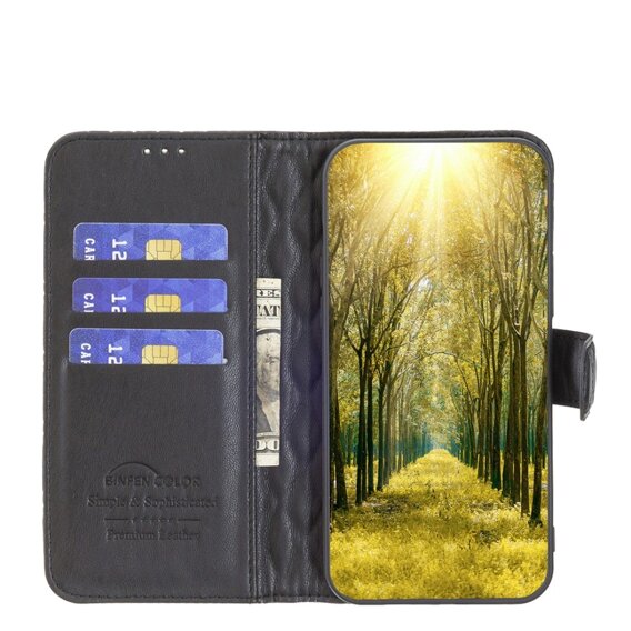 Калъф с капак за Oppo Reno 11F 5G, Wallet, BINFEN COLOR, черен