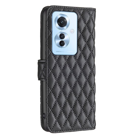 Калъф с капак за Oppo Reno 11F 5G, Wallet, BINFEN COLOR, черен