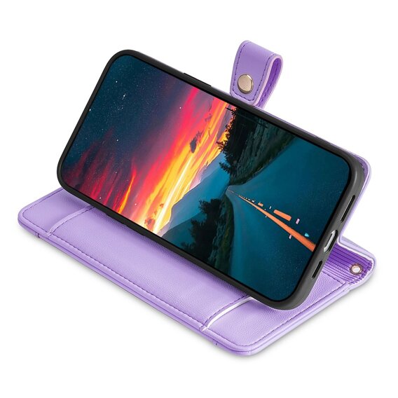 Калъф с капак за Oppo Reno 11F 5G, Wallet Zipper Pocket, лилав