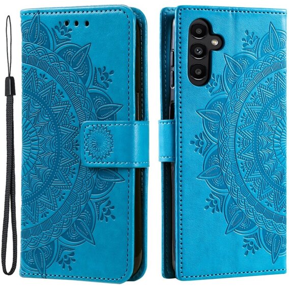 Калъф с капак за Samsung Galaxy A05s 4G, Mandala, син