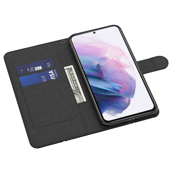 Калъф с капак за Samsung Galaxy A14 4G/5G, Wallet Butterfly, златен