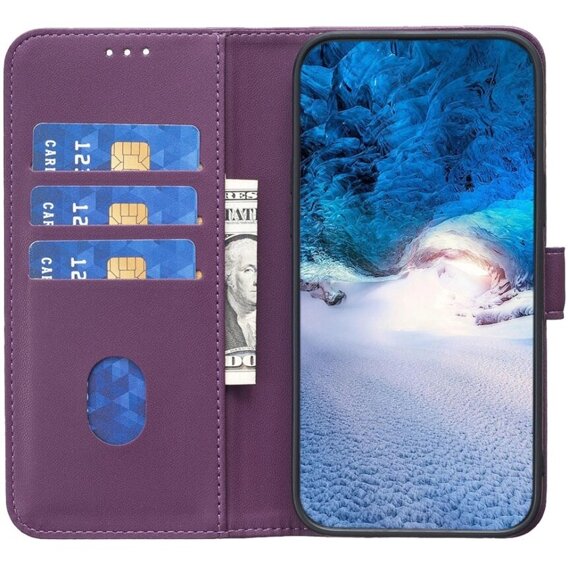 Калъф с капак за Samsung Galaxy A55 5G, BINFEN Wallet, лилав