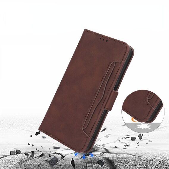 Калъф с капак за Samsung Galaxy M35, Card Slot, кафяв