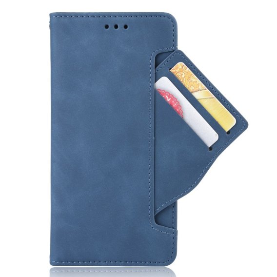 Калъф с капак за Samsung Galaxy M53 5G, Card Slot, син