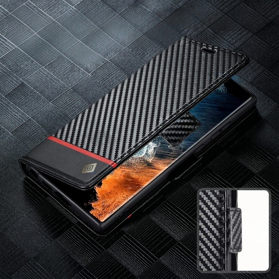 Калъф с капак за Samsung Galaxy S23 Ultra, Carbon LC.IMEEKE, черен