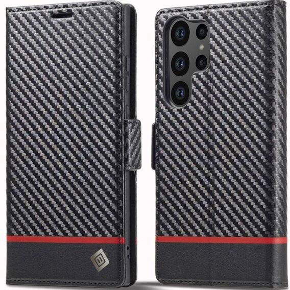 Калъф с капак за Samsung Galaxy S24 Ultra, Carbon LC.IMEEKE, черен