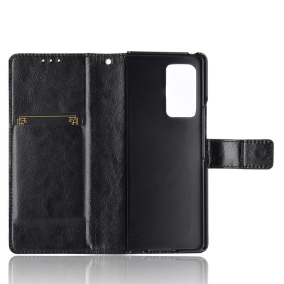 Калъф с капак за Samsung Galaxy Z Fold 2 5G, Crazy Horse Wallet, черен