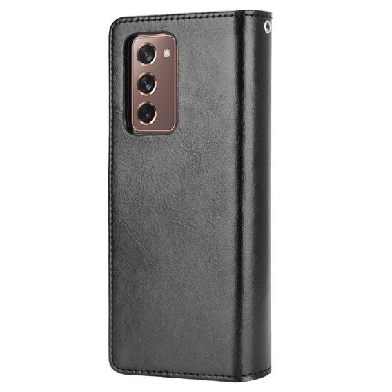 Калъф с капак за Samsung Galaxy Z Fold 2 5G, Crazy Horse Wallet, черен