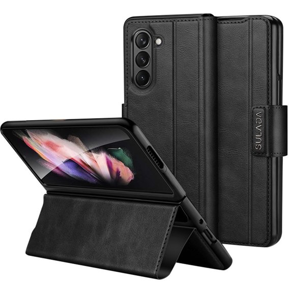 Калъф с капак за Samsung Galaxy Z Fold5 5G, Wallet, черен