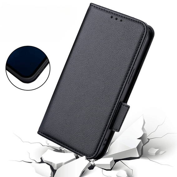 Калъф с капак за Ulefone Note 12P, Wallet Litchi Magnet, черен