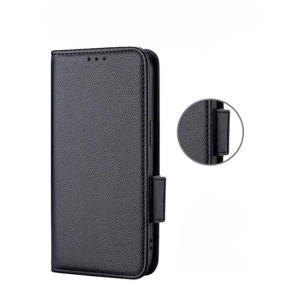 Калъф с капак за Ulefone Note 12P, Wallet Litchi Magnet, черен