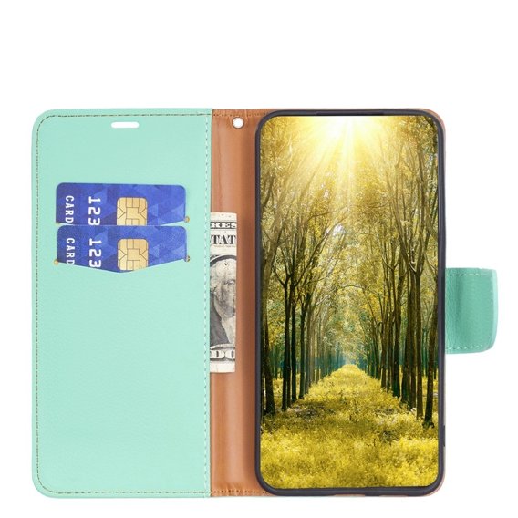 Калъф с капак за Xiaomi Redmi 12 4G, Wallet Litchi Magnet, зелен