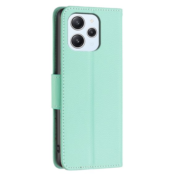 Калъф с капак за Xiaomi Redmi 12 4G, Wallet Litchi Magnet, зелен