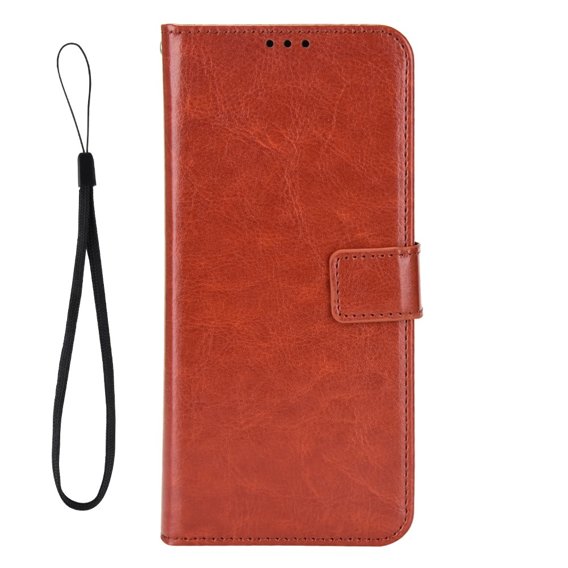 Калъф с капак за Xiaomi Redmi 12C, Crazy Horse Wallet, кафяв