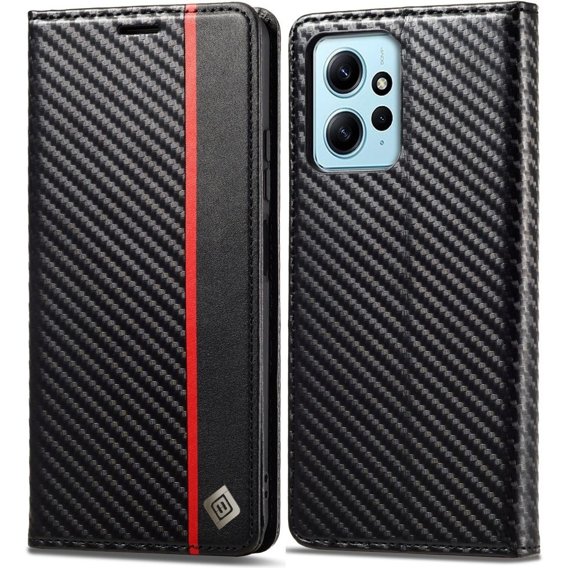 Калъф с капак за Xiaomi Redmi Note 12 4G, Carbon LC.IMEEKE, черен