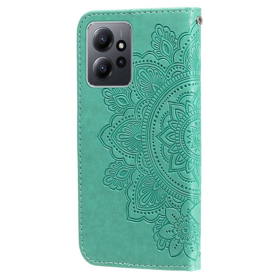 Калъф с капак за Xiaomi Redmi Note 12 4G, Mandala Flower, зелен