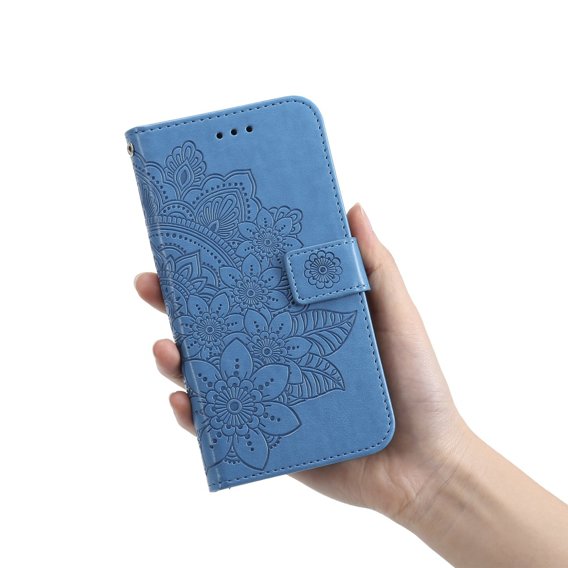 Калъф с капак за Xiaomi Redmi Note 12 4G, Mandala Flower, син