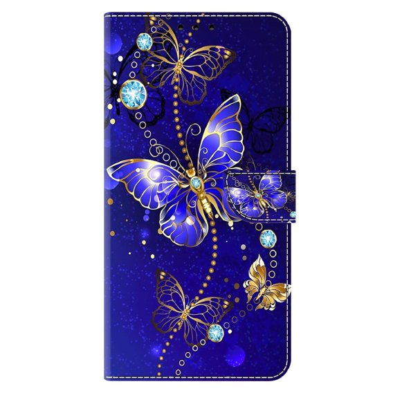 Калъф с капак за Xiaomi Redmi Note 12 4G, Wallet Butterfly, син