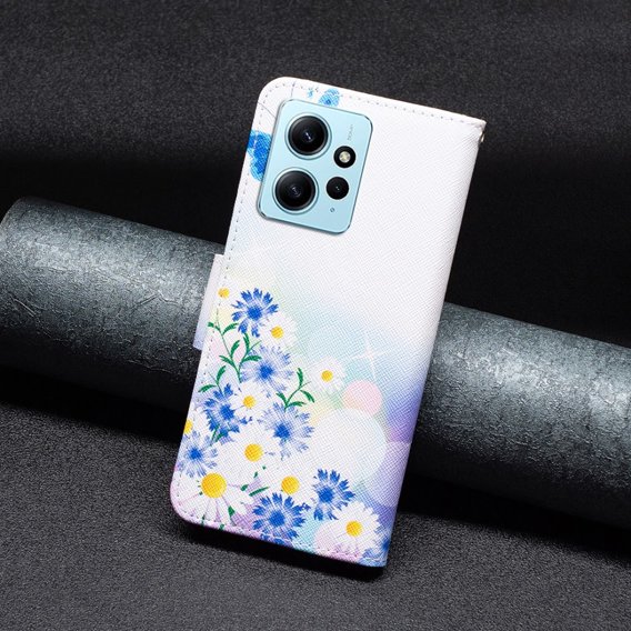 Калъф с капак за Xiaomi Redmi Note 12 4G, butterfly and flowers, розов