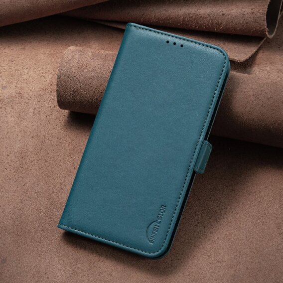 Калъф с капак за Xiaomi Redmi Note 13 5G, BINFEN Wallet, зелен