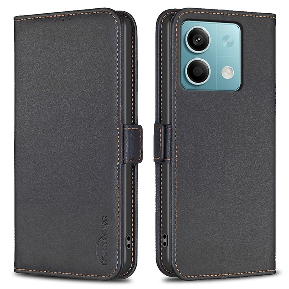 Калъф с капак за Xiaomi Redmi Note 13 5G, BINFEN Wallet, черен