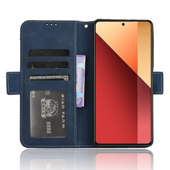 Калъф с капак за Xiaomi Redmi Note 13 Pro 4G, Card Slot, син