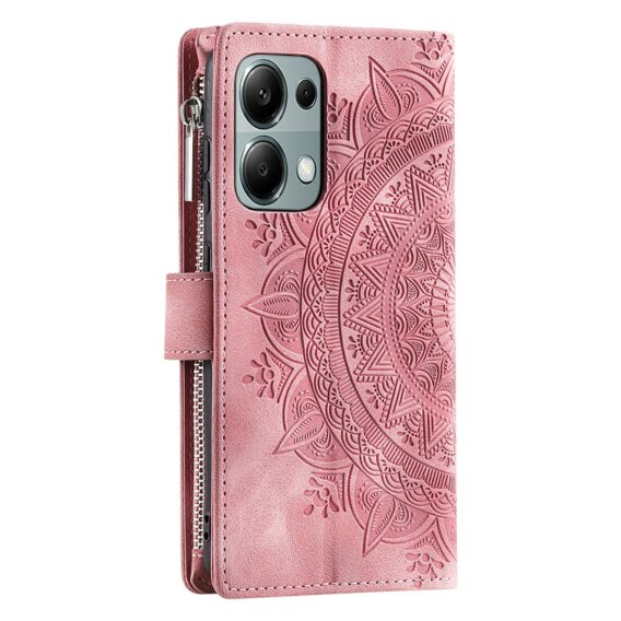 Калъф с капак за Xiaomi Redmi Note 13 Pro 4G, Mandala, розов rose gold