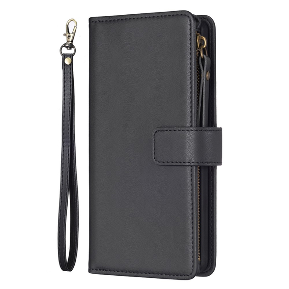 Калъф с капак за Xiaomi Redmi Note 13 Pro 4G, Wallet Zipper Pocket, черен