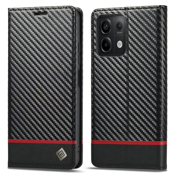 Калъф с капак за Xiaomi Redmi Note 13 Pro 5G, Carbon LC.IMEEKE, черен