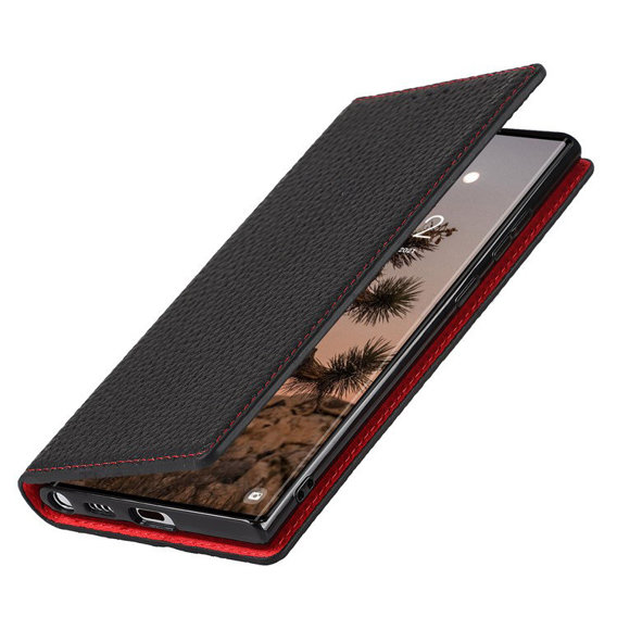 Кожен калъф за Samsung Galaxy S22 Ultra, ERBORD Grain Leather, черен