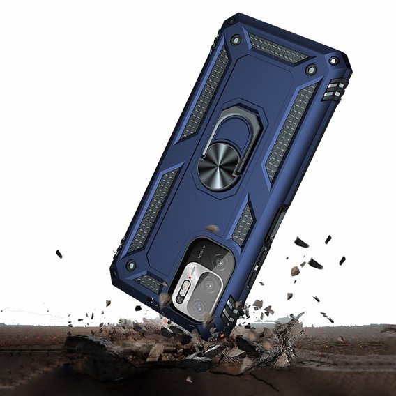 брониран калъф за Xiaomi Redmi Note 10 5G, Nox Case Ring, син