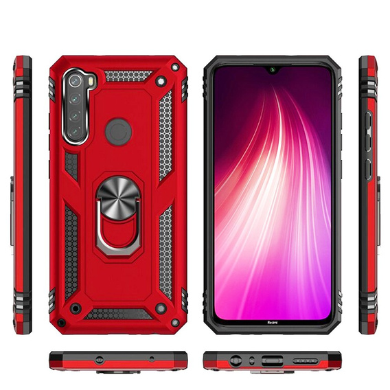 брониран калъф за Xiaomi Redmi Note 8T, Nox Case Ring, червен