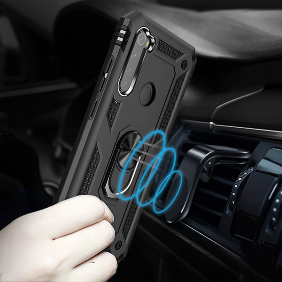 брониран калъф за Xiaomi Redmi Note 8T, Nox Case Ring, черен