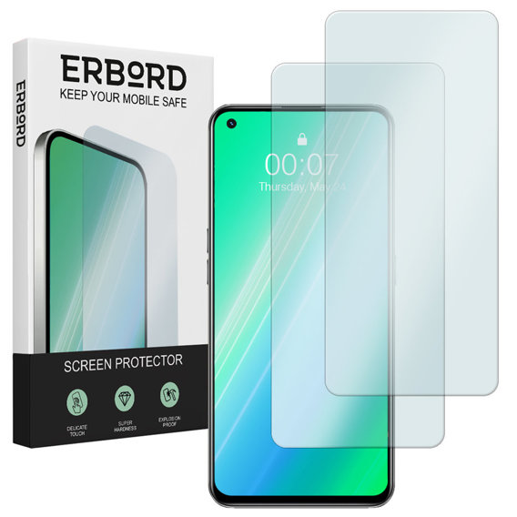 2x Закалено стъкло за Huawei P40 Lite, ERBORD 9H Hard Glass на екрана