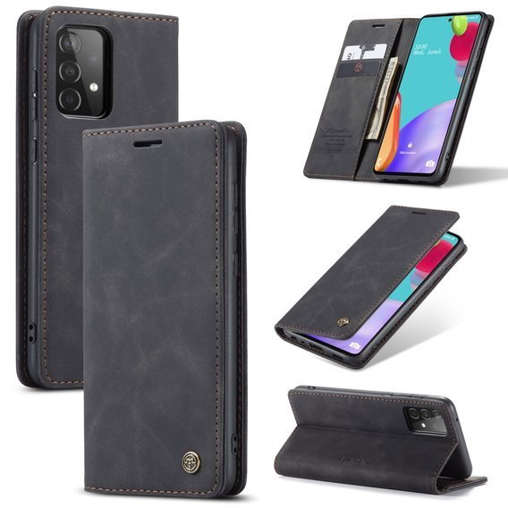 CASEME калъф за Samsung Galaxy A52 / A52s, Leather Wallet Case, черен