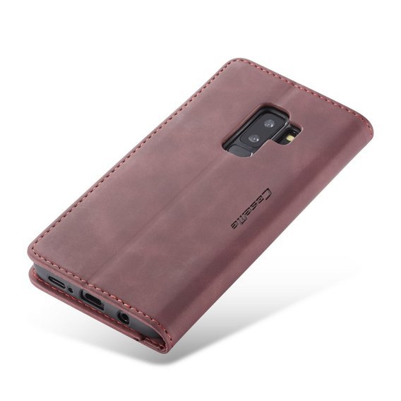 CASEME калъф за Samsung Galaxy S9 Plus, Leather Wallet Case, бордо