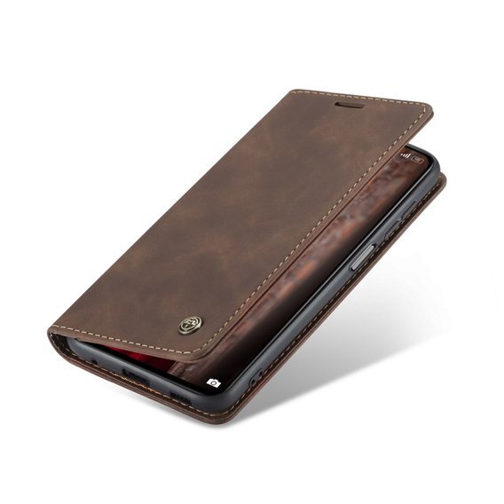 CASEME калъф за Xiaomi Redmi Note 10 Pro, Leather Wallet Case, кафе