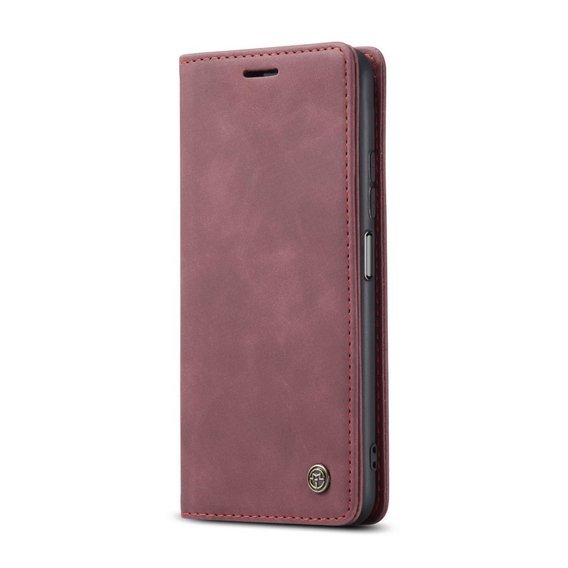 CASEME калъф за Xiaomi Redmi Note 10 Pro, Leather Wallet Case, червен