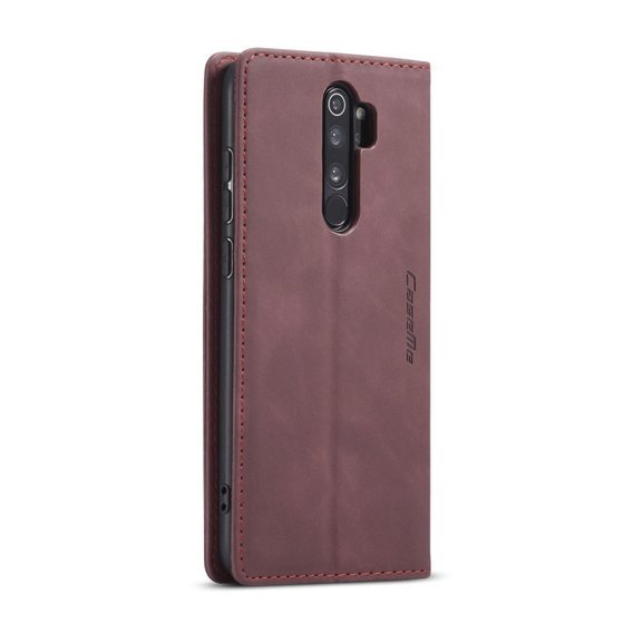 CASEME калъф за Xiaomi Redmi Note 8 Pro, Leather Wallet Case, червен