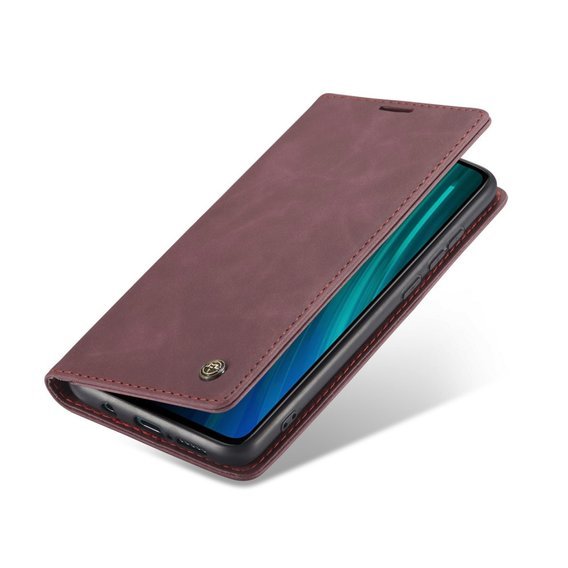 CASEME калъф за Xiaomi Redmi Note 8 Pro, Leather Wallet Case, червен