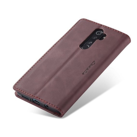 CASEME калъф за Xiaomi Redmi Note 8 Pro, Leather Wallet Case, червен