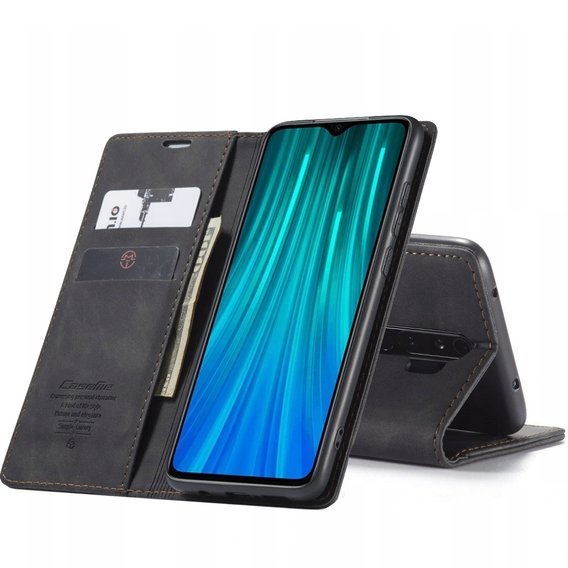 CASEME калъф за Xiaomi Redmi Note 8 Pro, Leather Wallet Case, черен