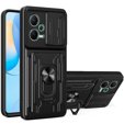 Брониран калъф за Redmi Note 12 / POCO X5, Camera Slide Card Slot, черен