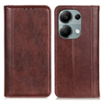 Калъфи за Xiaomi Redmi Note 13 Pro 4G, Wallet Litchi Leather, кафяв